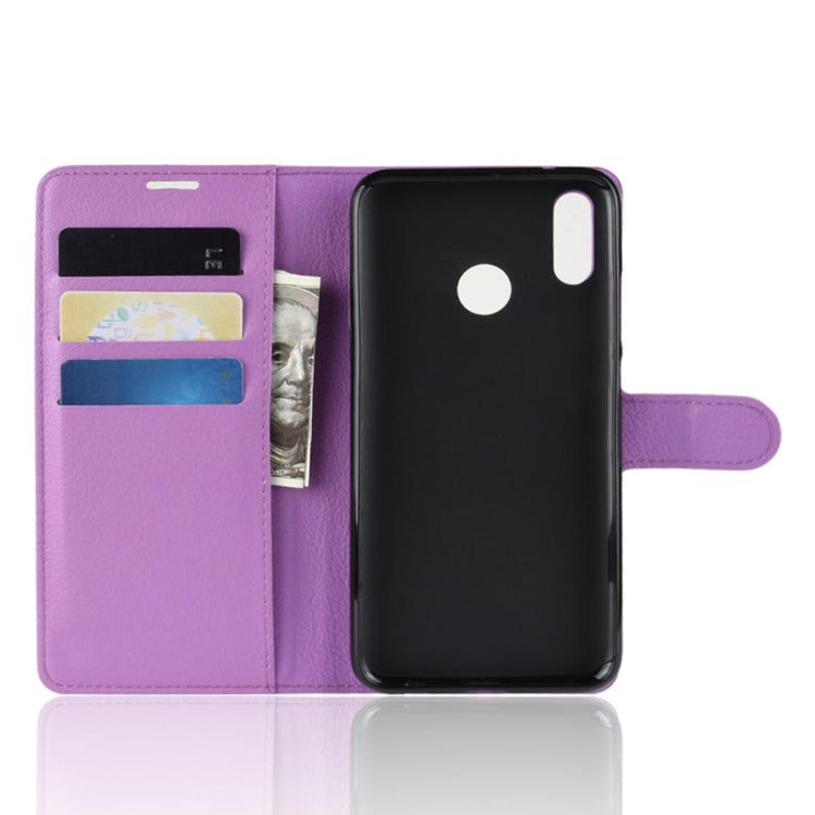 PU + TPU Litchi Texture Horizontal Flip Leather Case with Wallet & Holder & Card Slots for Huawei Honor 10 Lite