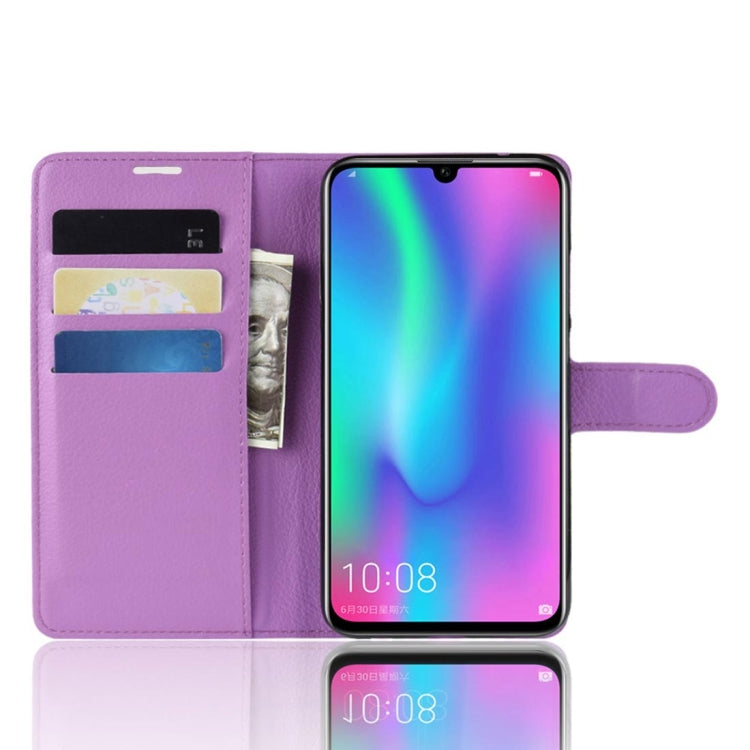 PU + TPU Litchi Texture Horizontal Flip Leather Case with Wallet & Holder & Card Slots for Huawei Honor 10 Lite