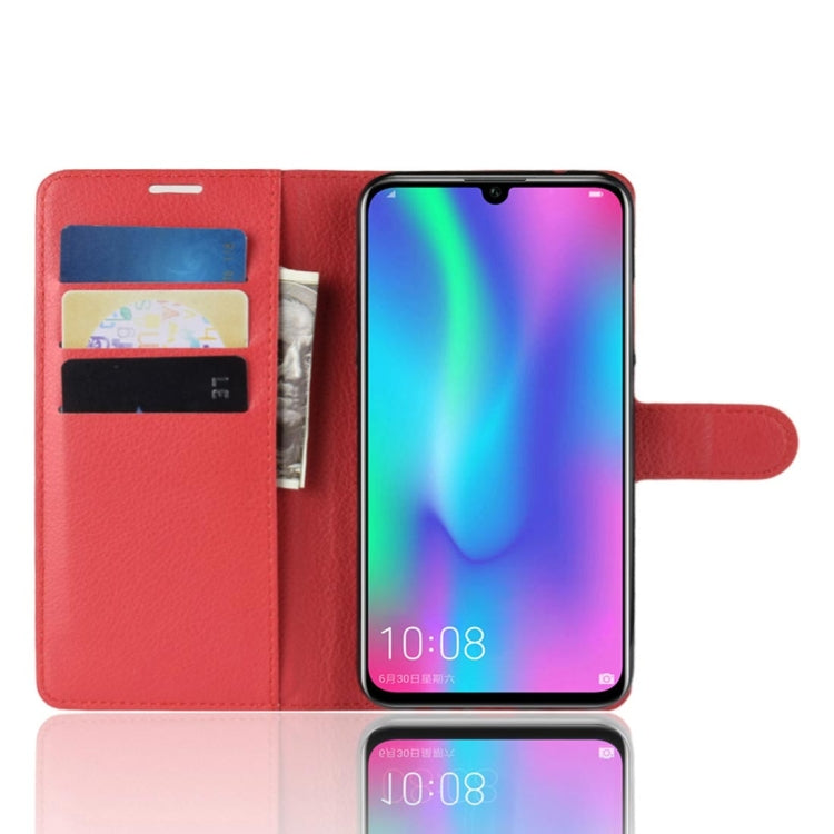 PU + TPU Litchi Texture Horizontal Flip Leather Case with Wallet & Holder & Card Slots for Huawei Honor 10 Lite