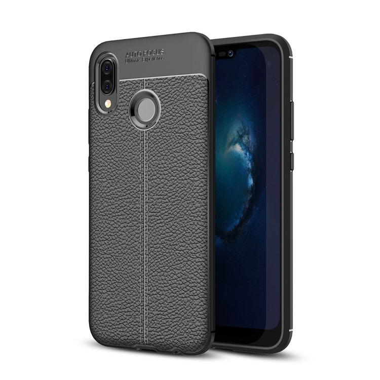 For Huawei P20 Lite Litchi Texture Soft TPU Protective Back Cover Case