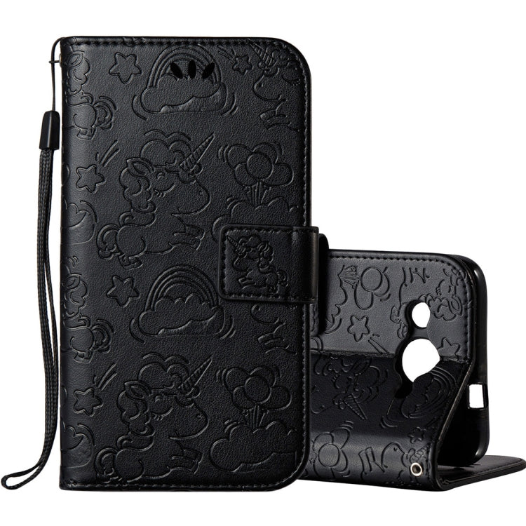 For Huawei Y3 (2017) Pressed Horse Cloud Print Horizontal Flip Leather Case with Holder & Card Slots & Wallet & Lanyard