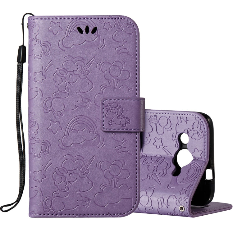 For Huawei Y3 (2017) Pressed Horse Cloud Print Horizontal Flip Leather Case with Holder & Card Slots & Wallet & Lanyard