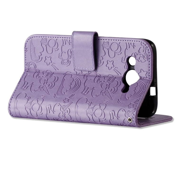 For Huawei Y3 (2017) Pressed Horse Cloud Print Horizontal Flip Leather Case with Holder & Card Slots & Wallet & Lanyard