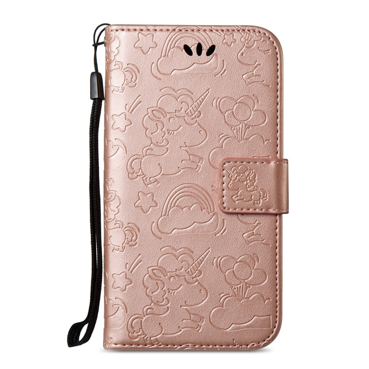 For Huawei Y3 (2017) Pressed Horse Cloud Print Horizontal Flip Leather Case with Holder & Card Slots & Wallet & Lanyard