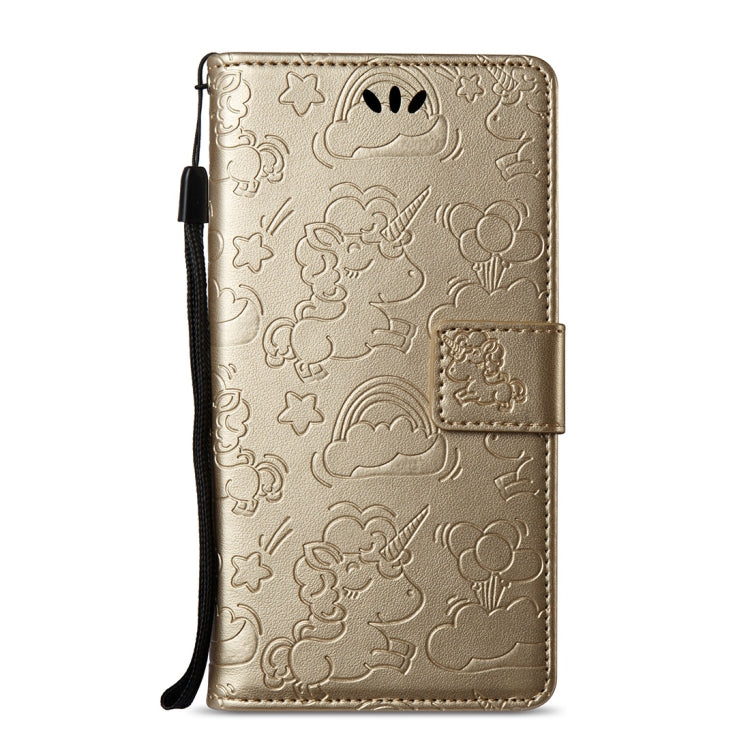 For Huawei Y5 (2017) Pressed Horse Cloud Print Horizontal Flip Leather Case with Holder & Card Slots & Wallet & Lanyard