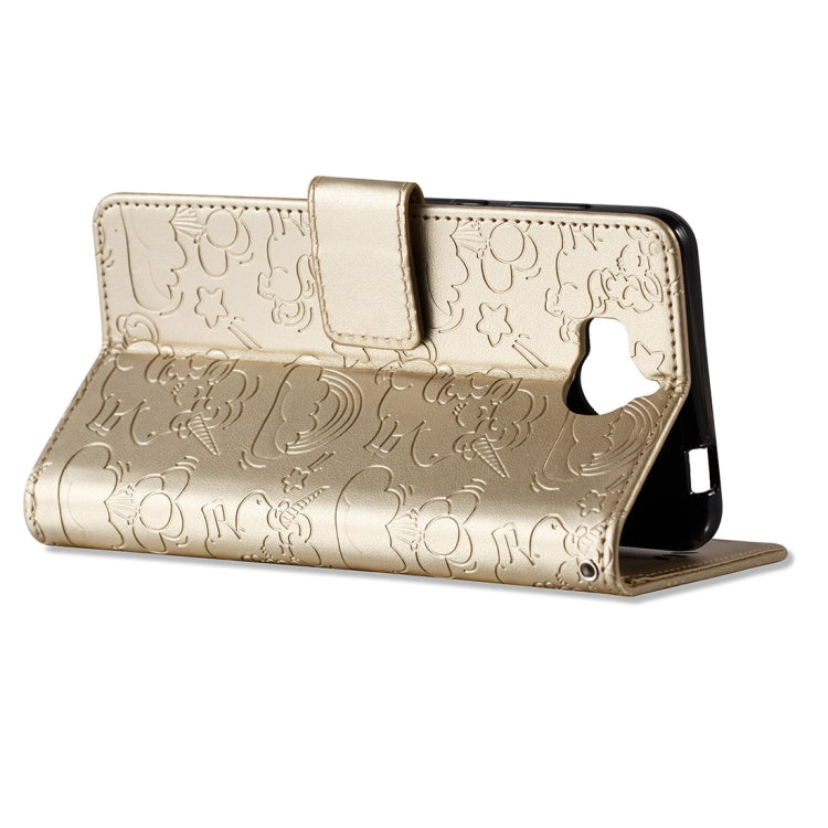 For Huawei Y5 (2017) Pressed Horse Cloud Print Horizontal Flip Leather Case with Holder & Card Slots & Wallet & Lanyard