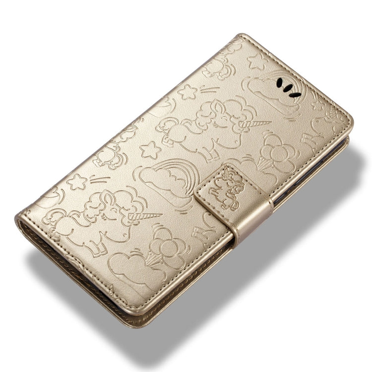 For Huawei Y5 (2017) Pressed Horse Cloud Print Horizontal Flip Leather Case with Holder & Card Slots & Wallet & Lanyard