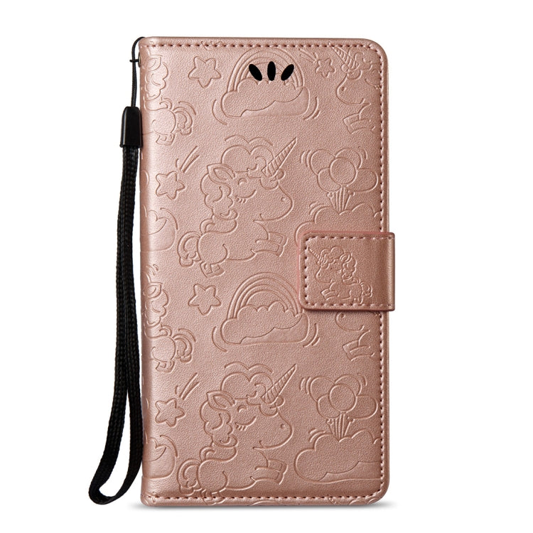 For Huawei Y5 (2017) Pressed Horse Cloud Print Horizontal Flip Leather Case with Holder & Card Slots & Wallet & Lanyard