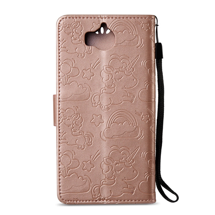 For Huawei Y5 (2017) Pressed Horse Cloud Print Horizontal Flip Leather Case with Holder & Card Slots & Wallet & Lanyard