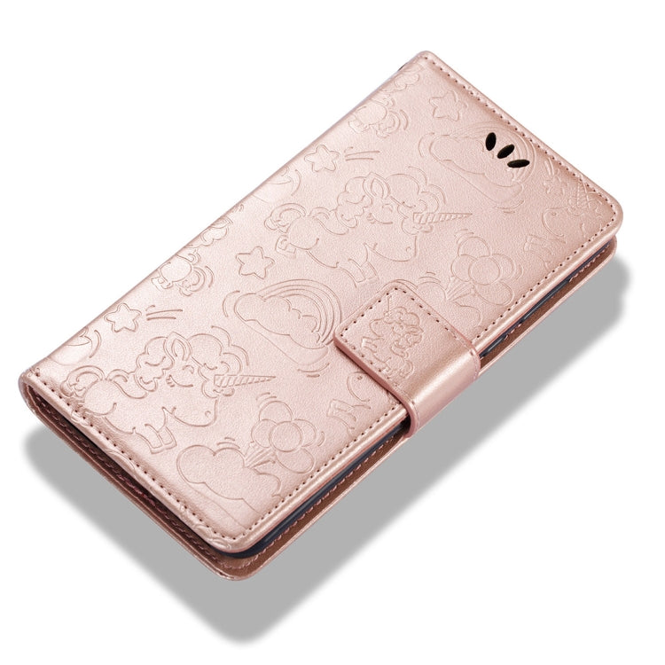 For Huawei Y5 (2017) Pressed Horse Cloud Print Horizontal Flip Leather Case with Holder & Card Slots & Wallet & Lanyard