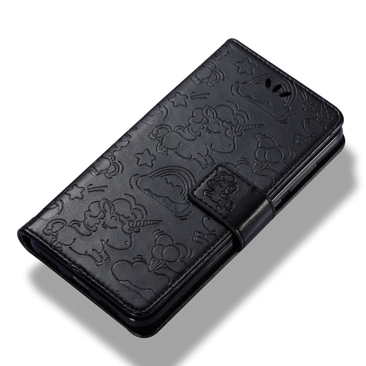 For Huawei Honor P8 Lite (2017) Pressed Horse Cloud Print Horizontal Flip Leather Case with Holder & Card Slots & Wallet & Lanyard