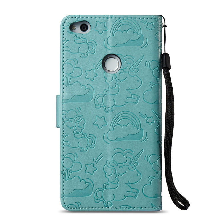 For Huawei Honor P8 Lite (2017) Pressed Horse Cloud Print Horizontal Flip Leather Case with Holder & Card Slots & Wallet & Lanyard