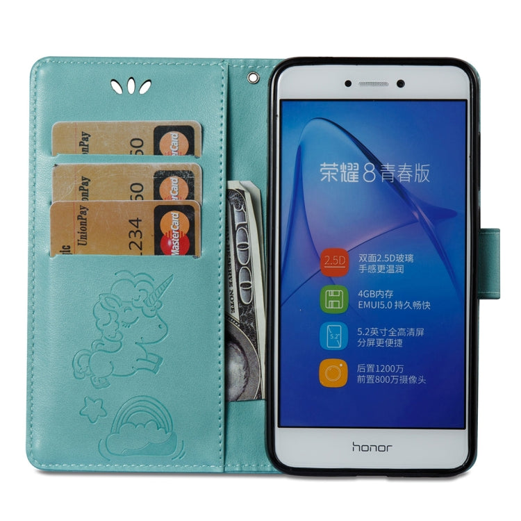 For Huawei Honor P8 Lite (2017) Pressed Horse Cloud Print Horizontal Flip Leather Case with Holder & Card Slots & Wallet & Lanyard