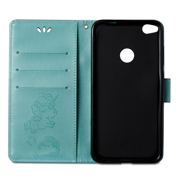 For Huawei Honor P8 Lite (2017) Pressed Horse Cloud Print Horizontal Flip Leather Case with Holder & Card Slots & Wallet & Lanyard