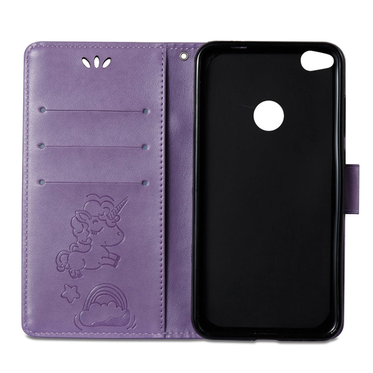 For Huawei Honor P8 Lite (2017) Pressed Horse Cloud Print Horizontal Flip Leather Case with Holder & Card Slots & Wallet & Lanyard