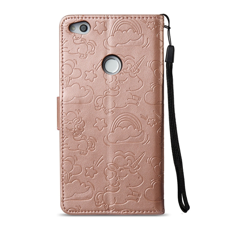 For Huawei Honor P8 Lite (2017) Pressed Horse Cloud Print Horizontal Flip Leather Case with Holder & Card Slots & Wallet & Lanyard