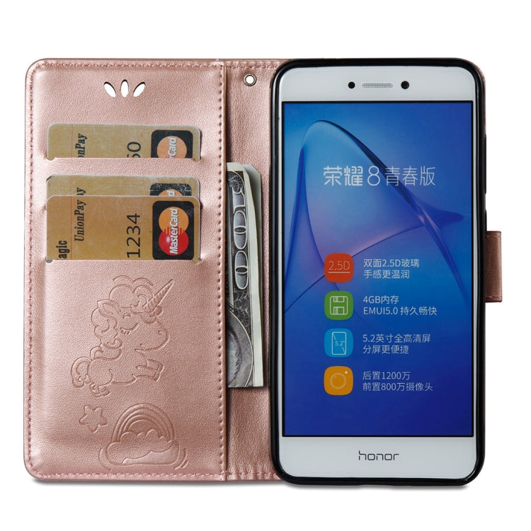 For Huawei Honor P8 Lite (2017) Pressed Horse Cloud Print Horizontal Flip Leather Case with Holder & Card Slots & Wallet & Lanyard