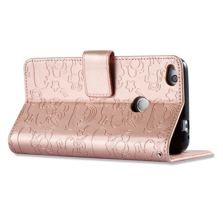 For Huawei Honor P8 Lite (2017) Pressed Horse Cloud Print Horizontal Flip Leather Case with Holder & Card Slots & Wallet & Lanyard