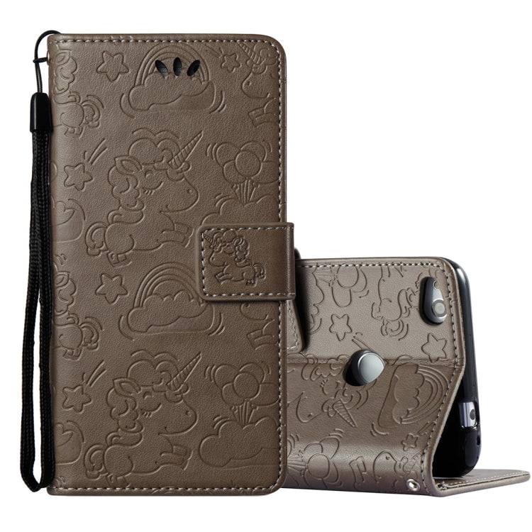 For Huawei Honor P8 Lite (2017) Pressed Horse Cloud Print Horizontal Flip Leather Case with Holder & Card Slots & Wallet & Lanyard