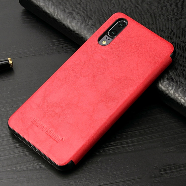 Fierre Shann Crazy Horse Texture Horizontal Flip PU Leather Case for Huawei P20, with Smart View Window & Sleep Wake-up Function