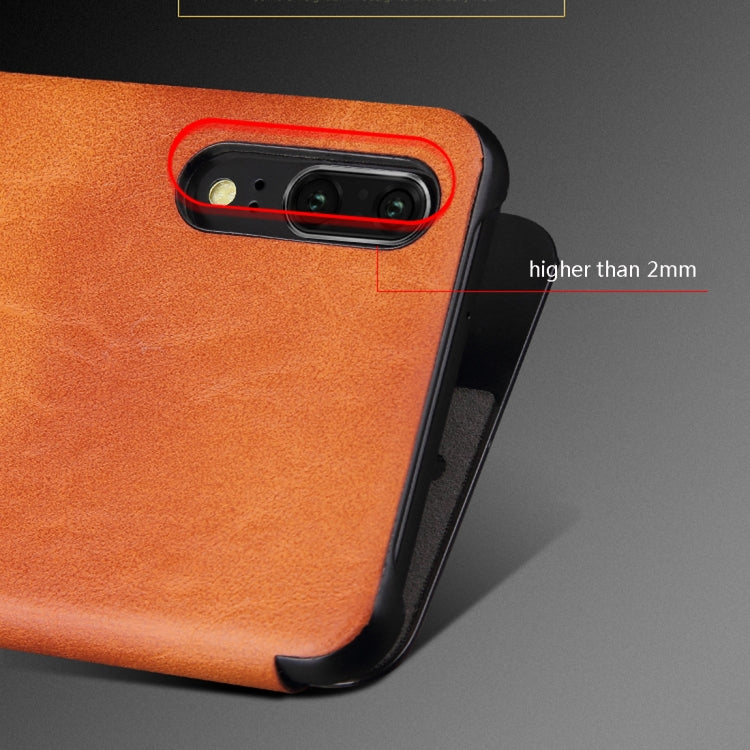 Fierre Shann Crazy Horse Texture Horizontal Flip PU Leather Case for Huawei P20, with Smart View Window & Sleep Wake-up Function