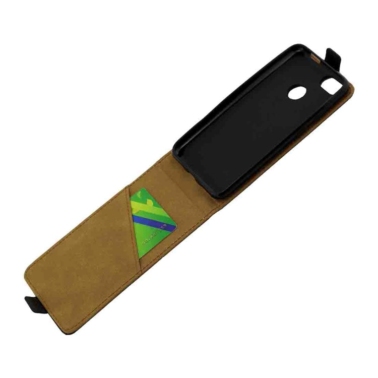 For Huawei P9 Lite Mini Vertical Flip Leather Protective Back Cover Case with Card Slot (Black)