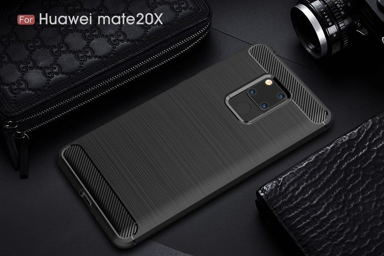 Brushed Texture Carbon Fiber Soft TPU Case for Huawei Mate 20 X