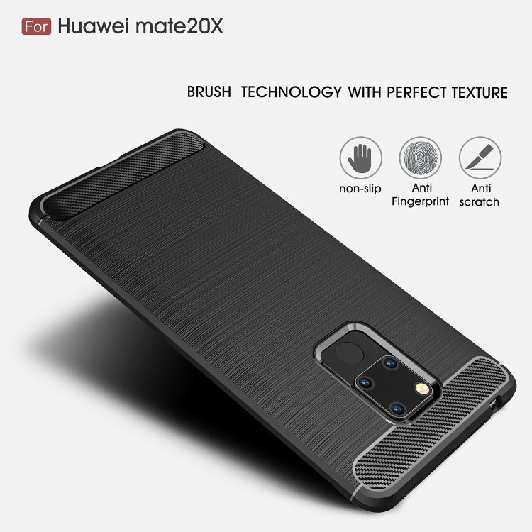 Brushed Texture Carbon Fiber Soft TPU Case for Huawei Mate 20 X