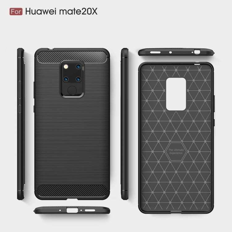 Brushed Texture Carbon Fiber Soft TPU Case for Huawei Mate 20 X
