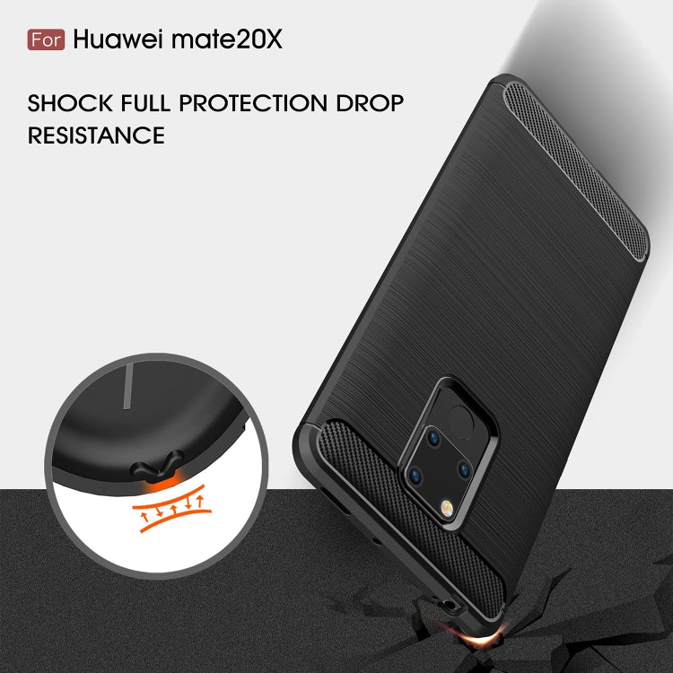 Brushed Texture Carbon Fiber Soft TPU Case for Huawei Mate 20 X