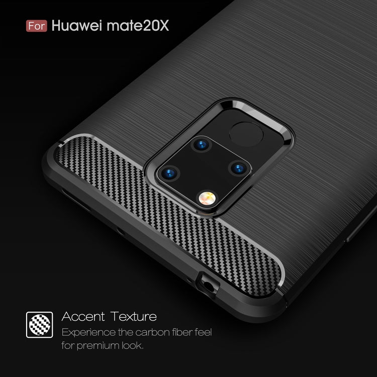 Brushed Texture Carbon Fiber Soft TPU Case for Huawei Mate 20 X