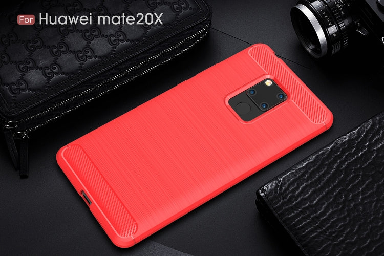 Brushed Texture Carbon Fiber Soft TPU Case for Huawei Mate 20 X