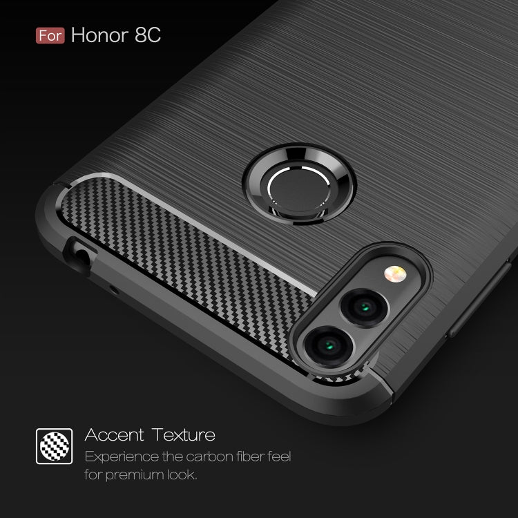 Brushed Texture Carbon Fiber Soft TPU Case for Huawei Honor 8C
