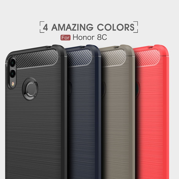 Brushed Texture Carbon Fiber Soft TPU Case for Huawei Honor 8C