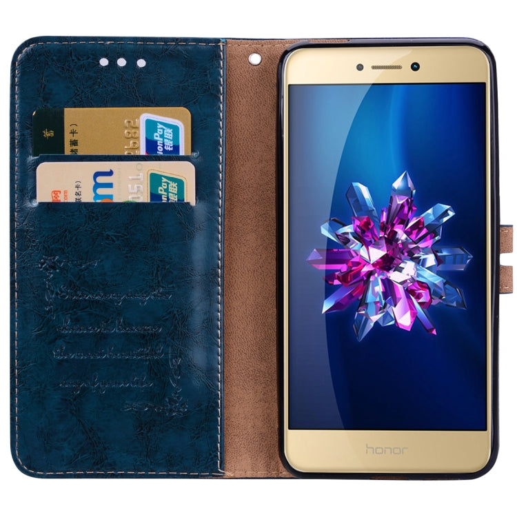 For Huawei P8 Lite (2017) Business Style Oil Wax Texture Horizontal Flip Leather Case with Holder & Card Slots & Hand Strap