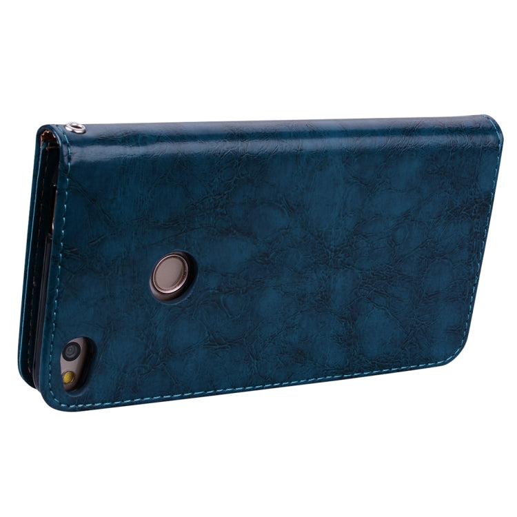 For Huawei P8 Lite (2017) Business Style Oil Wax Texture Horizontal Flip Leather Case with Holder & Card Slots & Hand Strap