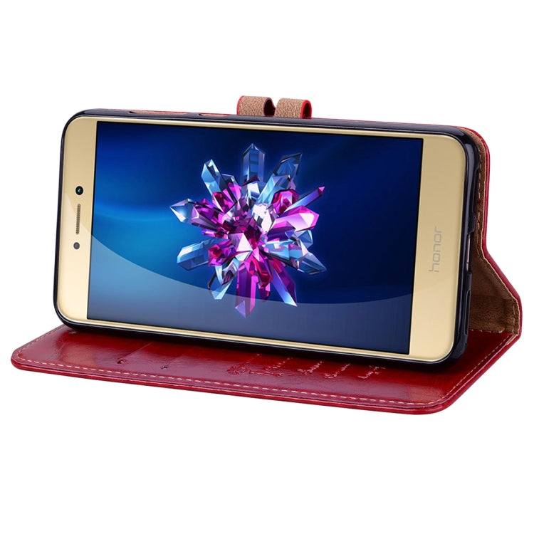 For Huawei P8 Lite (2017) Business Style Oil Wax Texture Horizontal Flip Leather Case with Holder & Card Slots & Hand Strap