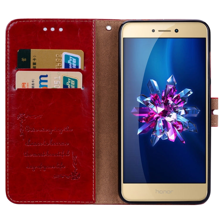 For Huawei P8 Lite (2017) Business Style Oil Wax Texture Horizontal Flip Leather Case with Holder & Card Slots & Hand Strap