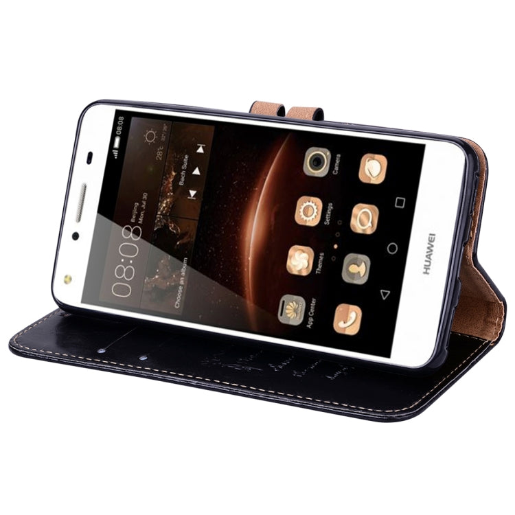 For Huawei Y5 (2017) / Y6 (2017) Business Style Oil Wax Texture Horizontal Flip Leather Case with Holder & Card Slots & Hand Strap