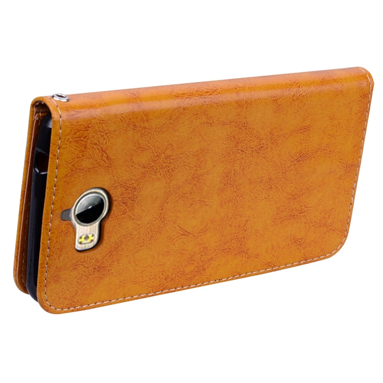 For Huawei Y5 (2017) / Y6 (2017) Business Style Oil Wax Texture Horizontal Flip Leather Case with Holder & Card Slots & Hand Strap