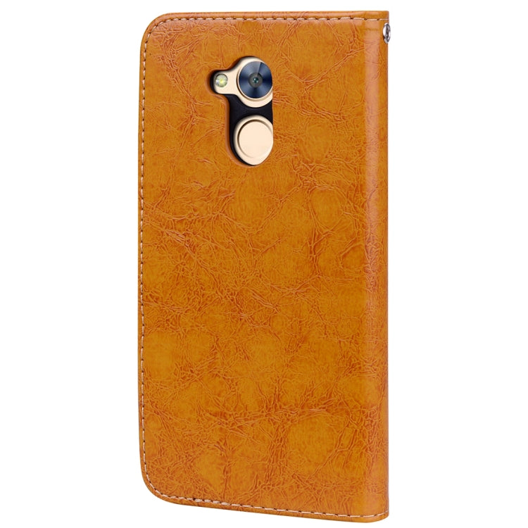 For Huawei Honor 6A Business Style Oil Wax Texture Horizontal Flip Leather Case with Holder & Card Slots & Hand Strap
