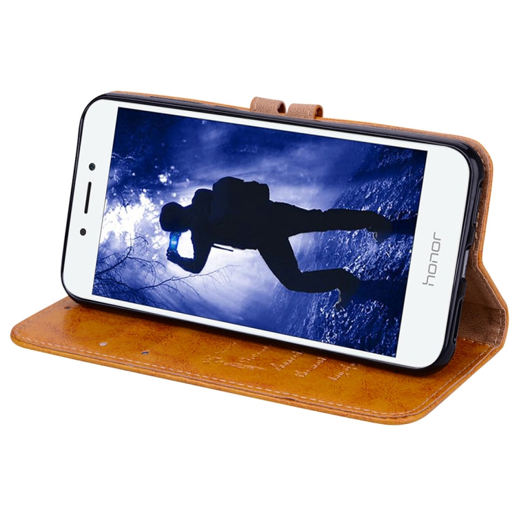 For Huawei Honor 6A Business Style Oil Wax Texture Horizontal Flip Leather Case with Holder & Card Slots & Hand Strap