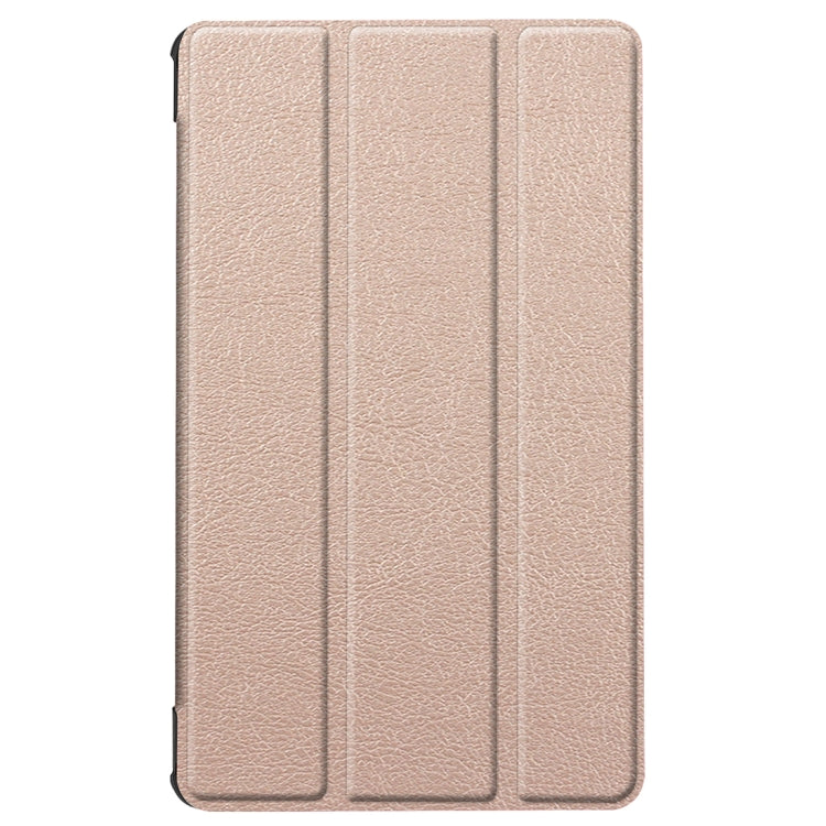 For Huawei MediaPad M5 8.4 inch Tablet Tri-Fold Custer Texture Horizontal Flip PU Leather Protective Case with Holder & Sleep / Wake-up Function