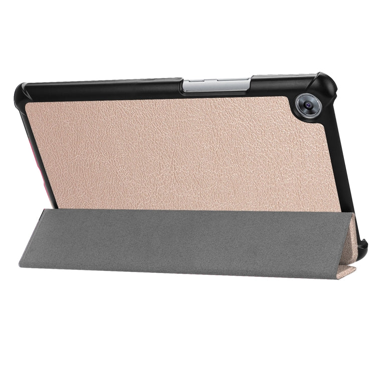 For Huawei MediaPad M5 8.4 inch Tablet Tri-Fold Custer Texture Horizontal Flip PU Leather Protective Case with Holder & Sleep / Wake-up Function