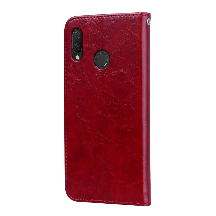 Business Style Oil Wax Texture Horizontal Flip Leather Case for Huawei Nova 3, with Holder & Card Slots & Wallet