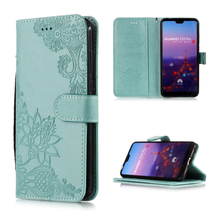 Vintage Embossed Floral Lace Flower Pattern Horizontal Flip Leather Case for Huawei P20 Pro, with Card Slot & Holder & Wallet & Lanyard