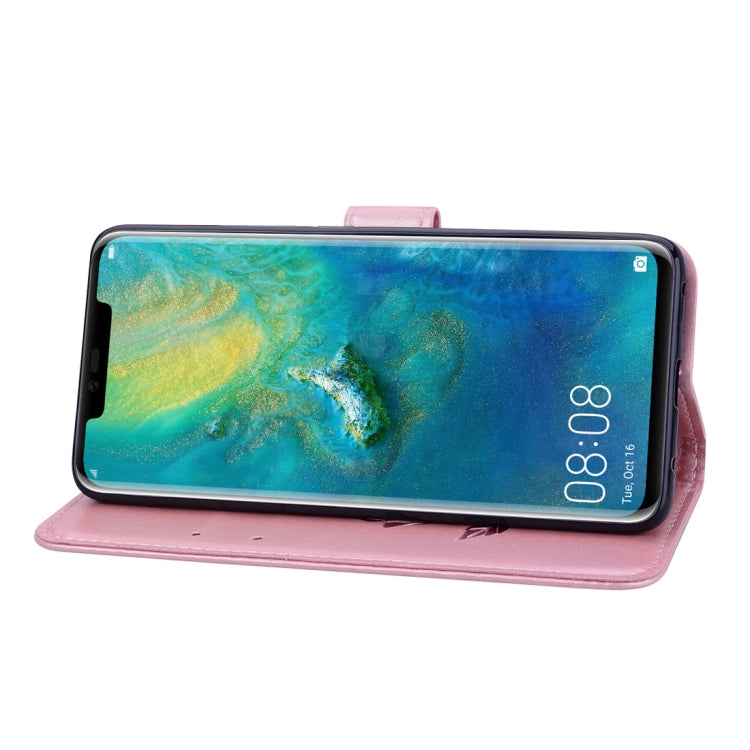 Rose Embossed Horizontal Flip PU Leather Case for Huawei Mate 20 Pro, with Holder & Card Slots & Wallet