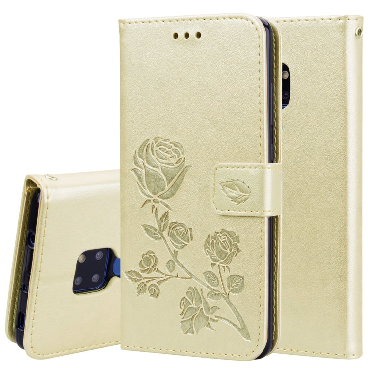 Rose Embossed Horizontal Flip PU Leather Case for Huawei Mate 20, with Holder & Card Slots & Wallet