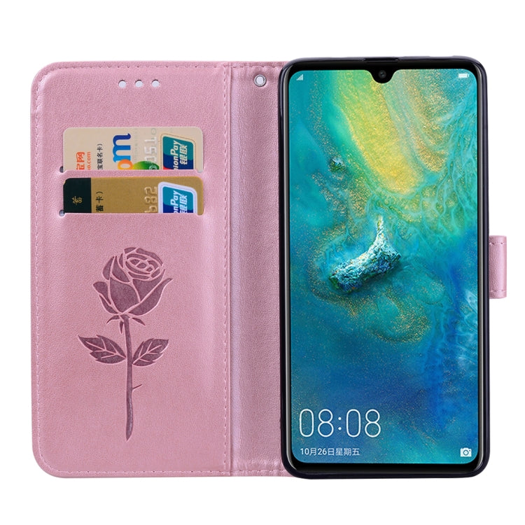 Rose Embossed Horizontal Flip PU Leather Case for Huawei Mate 20, with Holder & Card Slots & Wallet