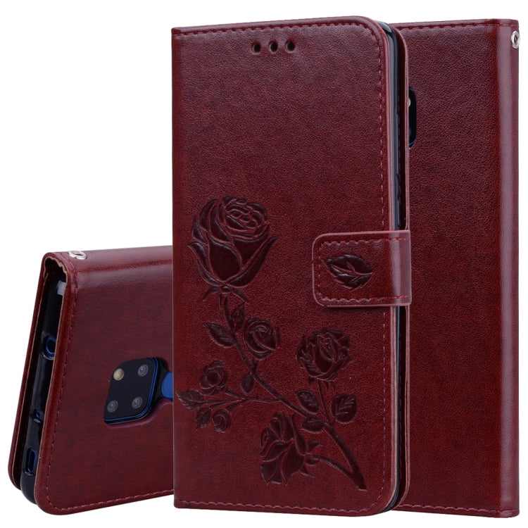 Rose Embossed Horizontal Flip PU Leather Case for Huawei Mate 20, with Holder & Card Slots & Wallet